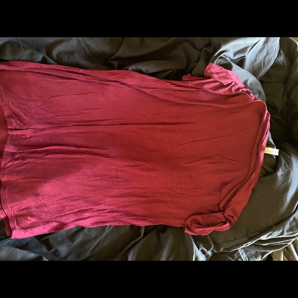 Dark red t shirt dress - Picture 3 of 3